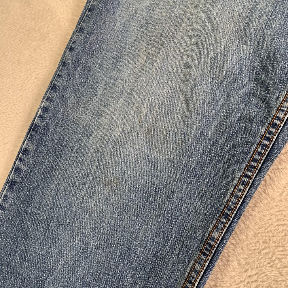 Perry‎ Ellis America Jeans Mens 32x32(32x28) Blue Straight Leg Raw Hem Denim - Picture 2 of 12